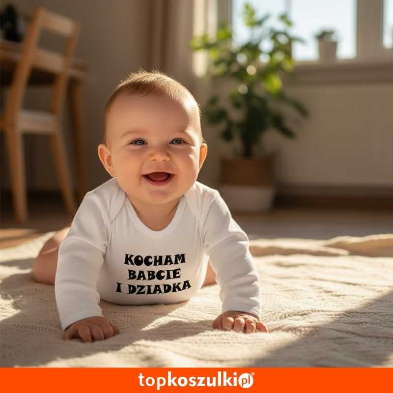 Dziecięce body z dł. rękawem - kocham babcie i dziadka