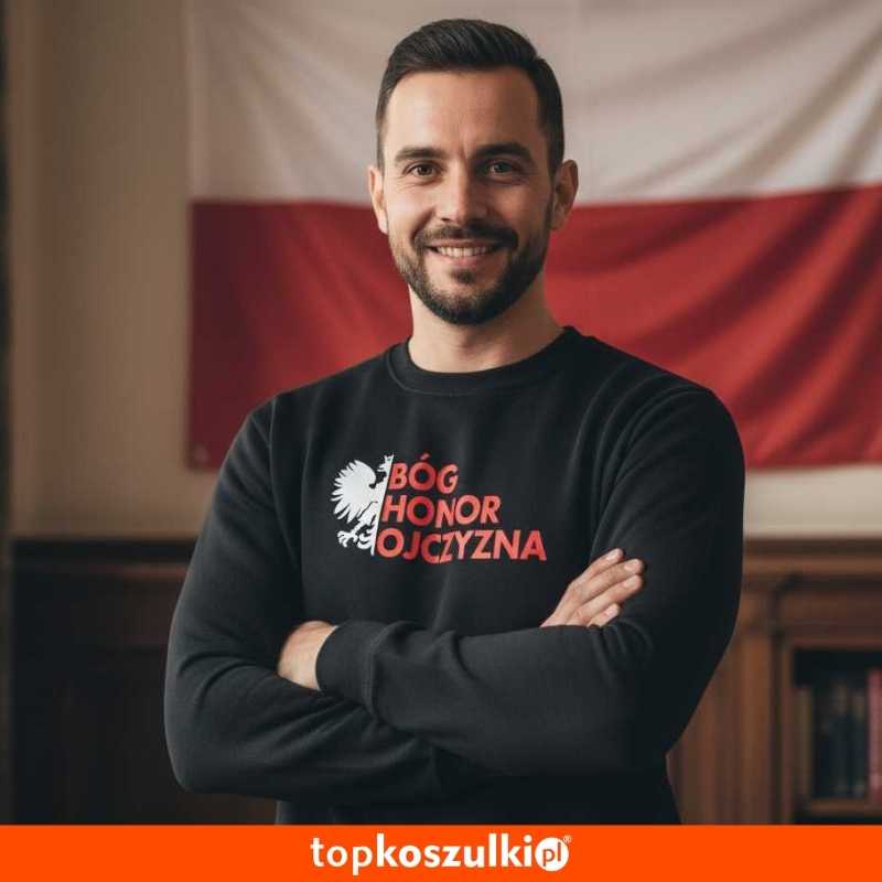Męska bluza klasyczna - Bóg Honor Ojczyzna