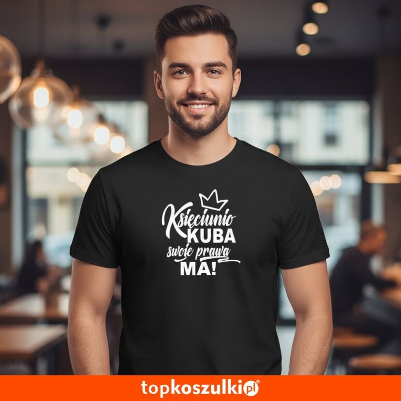 Męska koszulka - Księciunio + dowolne imię - t-shirt na prezent