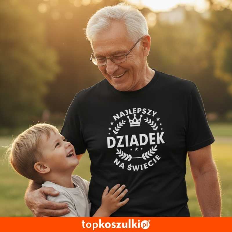 Męska koszulka - Najlepszy dziadek na całym świecie - prezent urodziny, dzień dziadka.