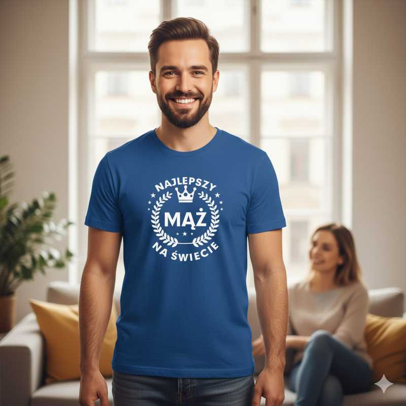 Męska koszulka - Najlepszy mąż na świecie 05. Prezent dla męża na każdą okazję od S-4XL