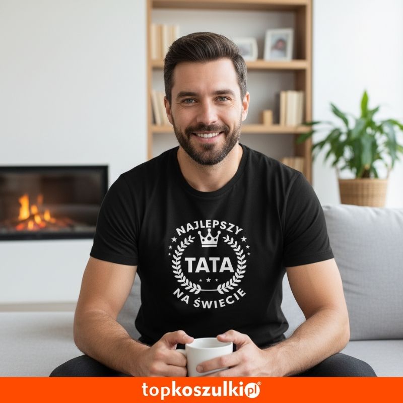 Męska koszulka - Najlepszy tata na świecie 05 - prezent dla ojca na dzień taty urodziny 