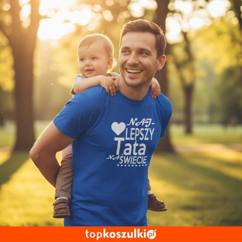 Męska koszulka - Najlepszy tata na świecie 07 - wyjątkowa koszulka t-shirt oryginalny.