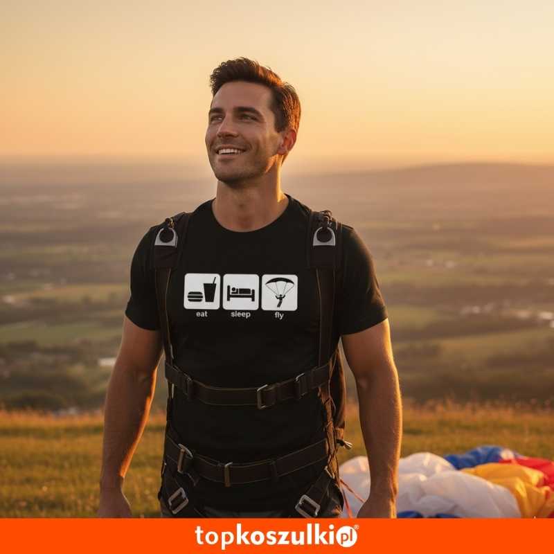 Męska koszulka dla Paralotniarza - Lot 02 Lotniarz