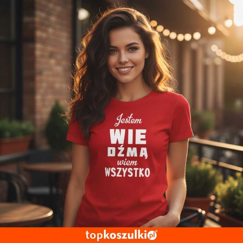 damska koszulka taliowana - jestem wiedźmą - wiem wszystko