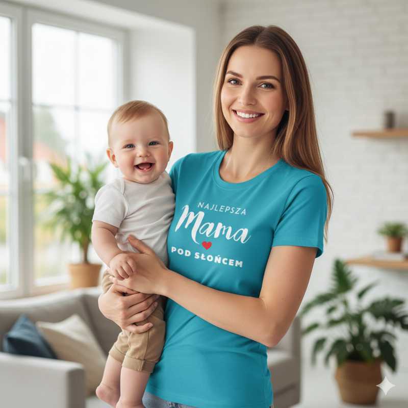 damska koszulka taliowana - najlepsza mama pod słońcem