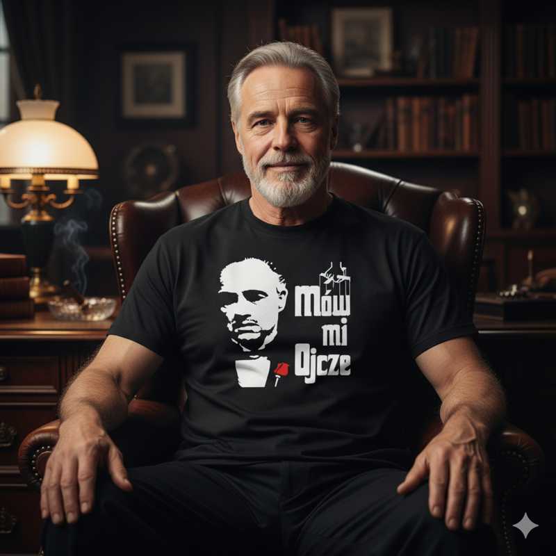 Czarna męska koszulka - mów mi ojcze super t-shirt na dzień taty (ojca) na prezent, urodziny Ojciec Chrzestny