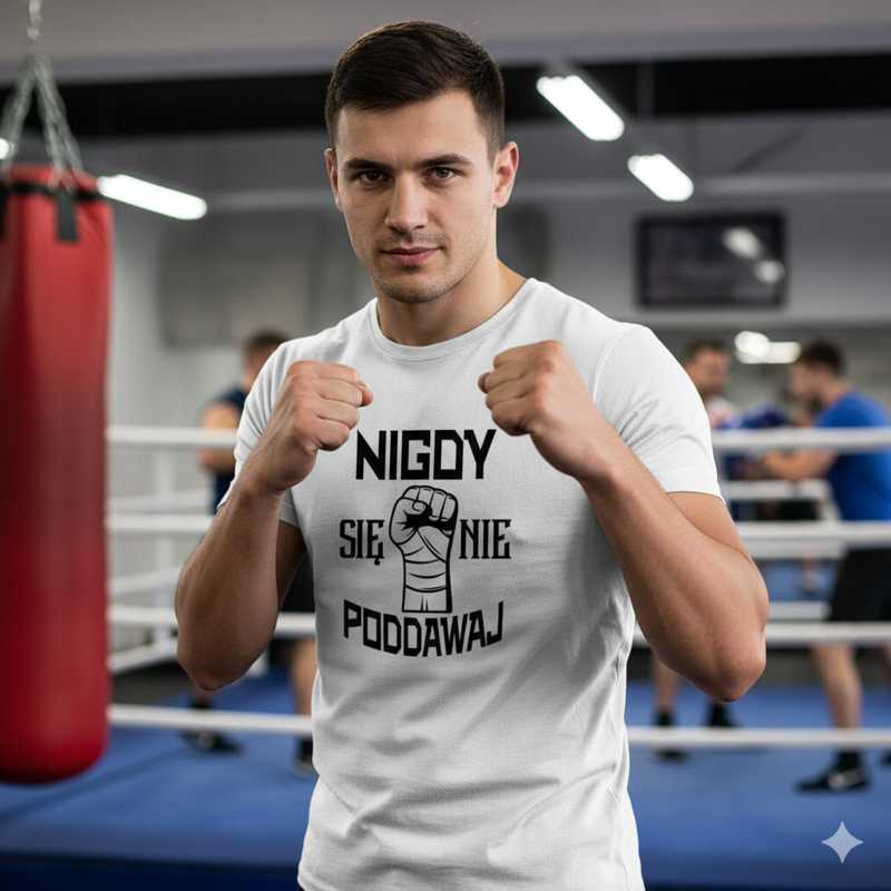 męska koszulka - nigdy się nie poddawaj