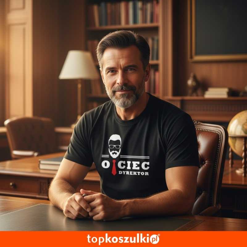 męska koszulka - ojciec dyrektor prezent na dzień taty.
