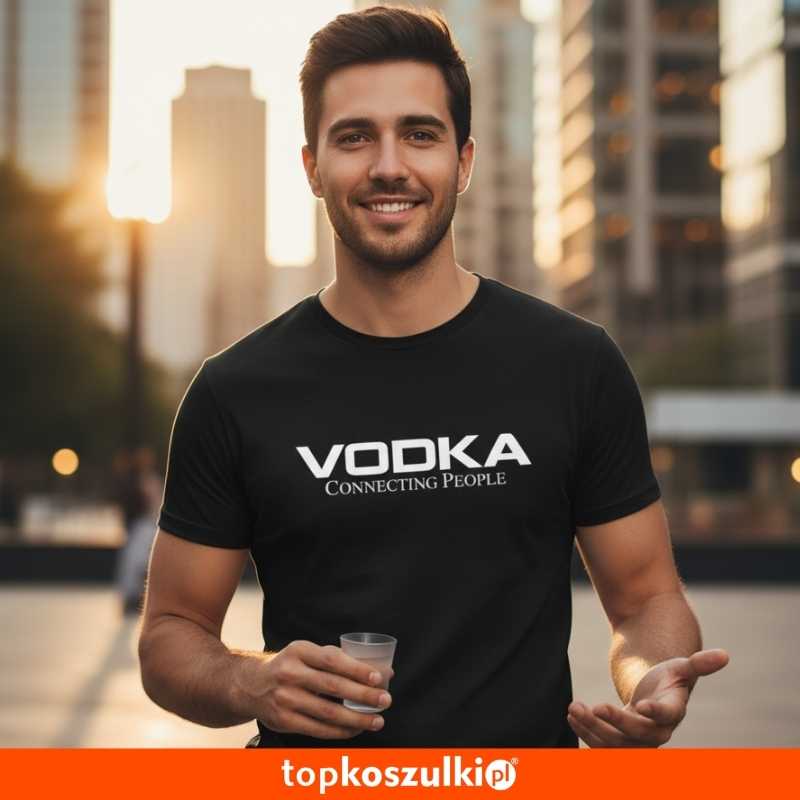 męska koszulka - vodka connecting people
