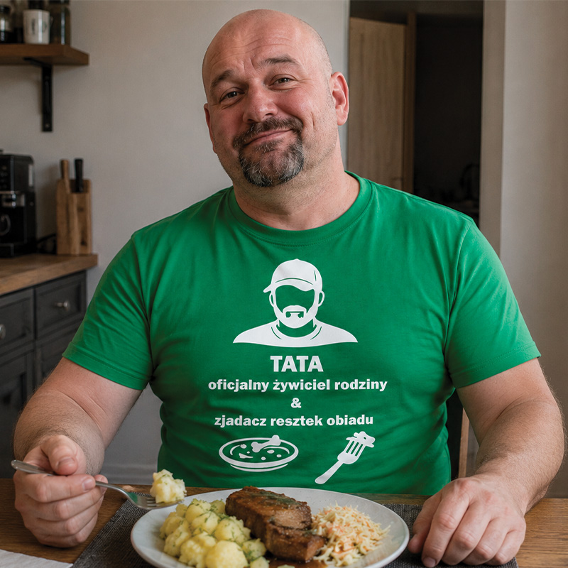 Tata oficjalny żywiciel rodziny i zjadacz resztek z obiadu