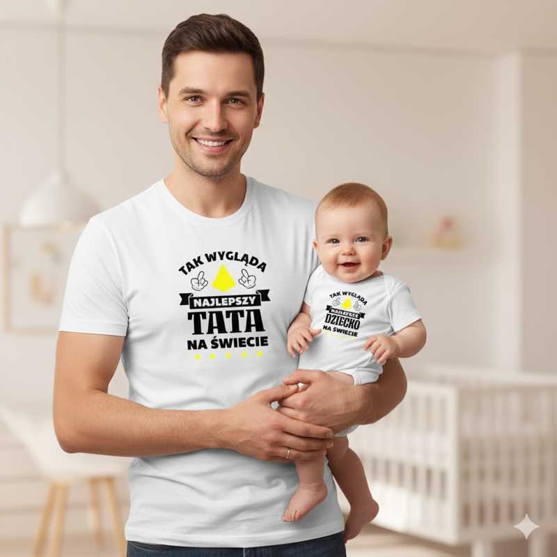 zestaw body niemowlęce + męska koszulka - tak wygląda najlepszy tata i dziecko na świecie 03