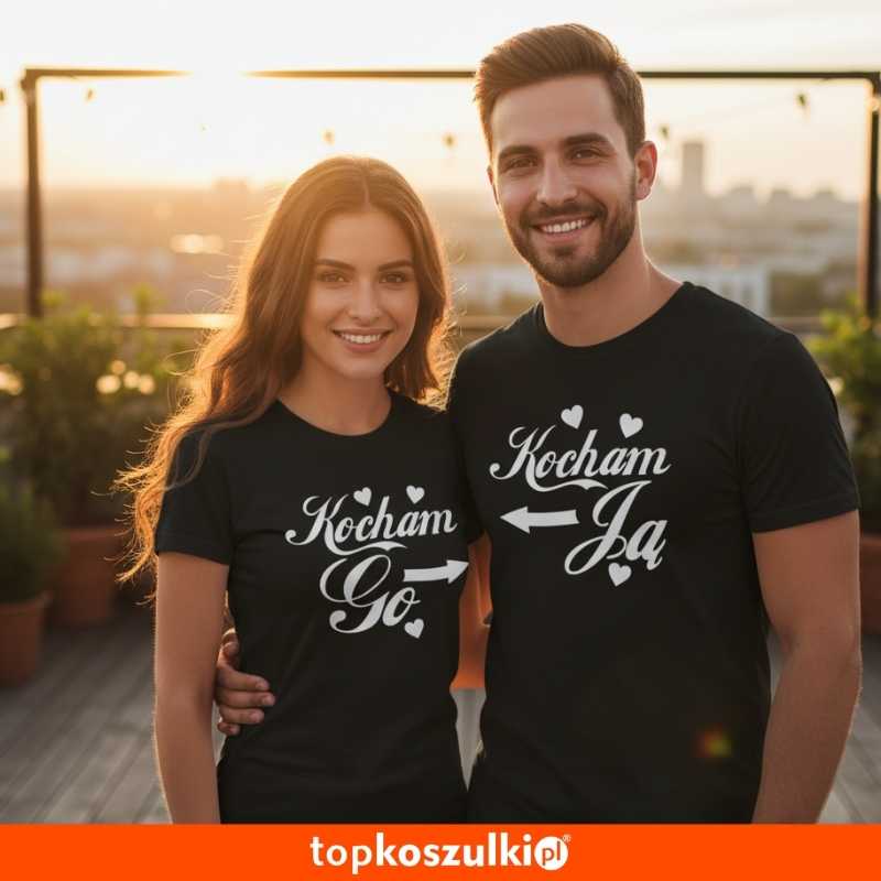 zestaw koszulek damska i męska - kocham ją kocham go