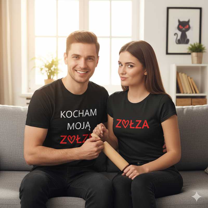 zestaw koszulek damska i męska - kocham moją zołzę