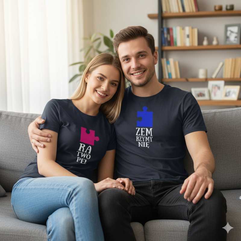 zestaw koszulek damska i męska - razem tworzymy pełnię