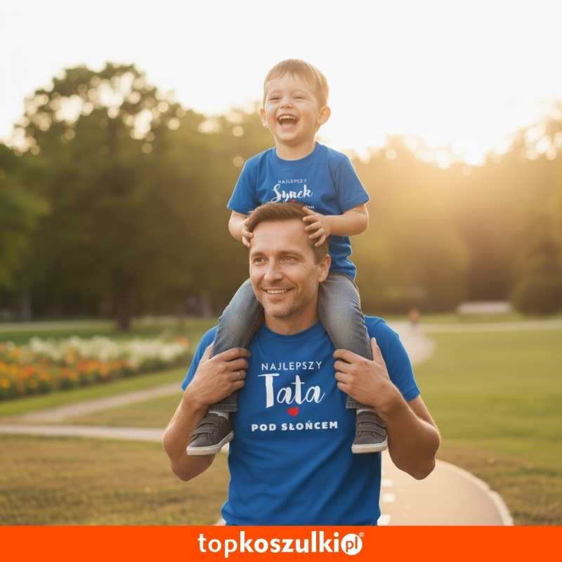 zestaw koszulek męska i dziecięca - najlepszy tata i syn pod słońcem
